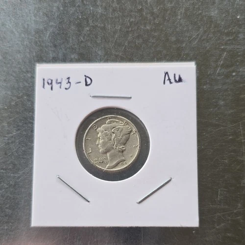 1943 Mercury Dime Silver 10C AU Circulated Denver Business Strike Uncertified