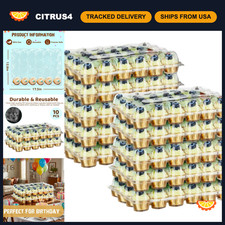 24 Pack Cupcake Containers - Stackable Clear Plastic Boxes with Tall Dome Lid