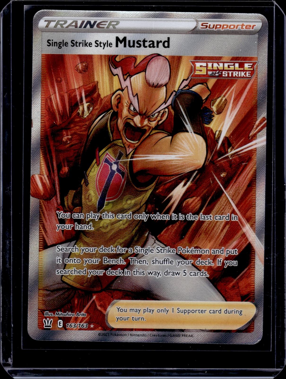 Single Strike Style Mustard 163/163 Ultra Rare Battle Styles Pokemon Holo NM
