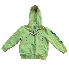 The Grinch Dr. Seuss Green Full Zip Fleece Hoodie Youth Small 6/7 Mad Engine