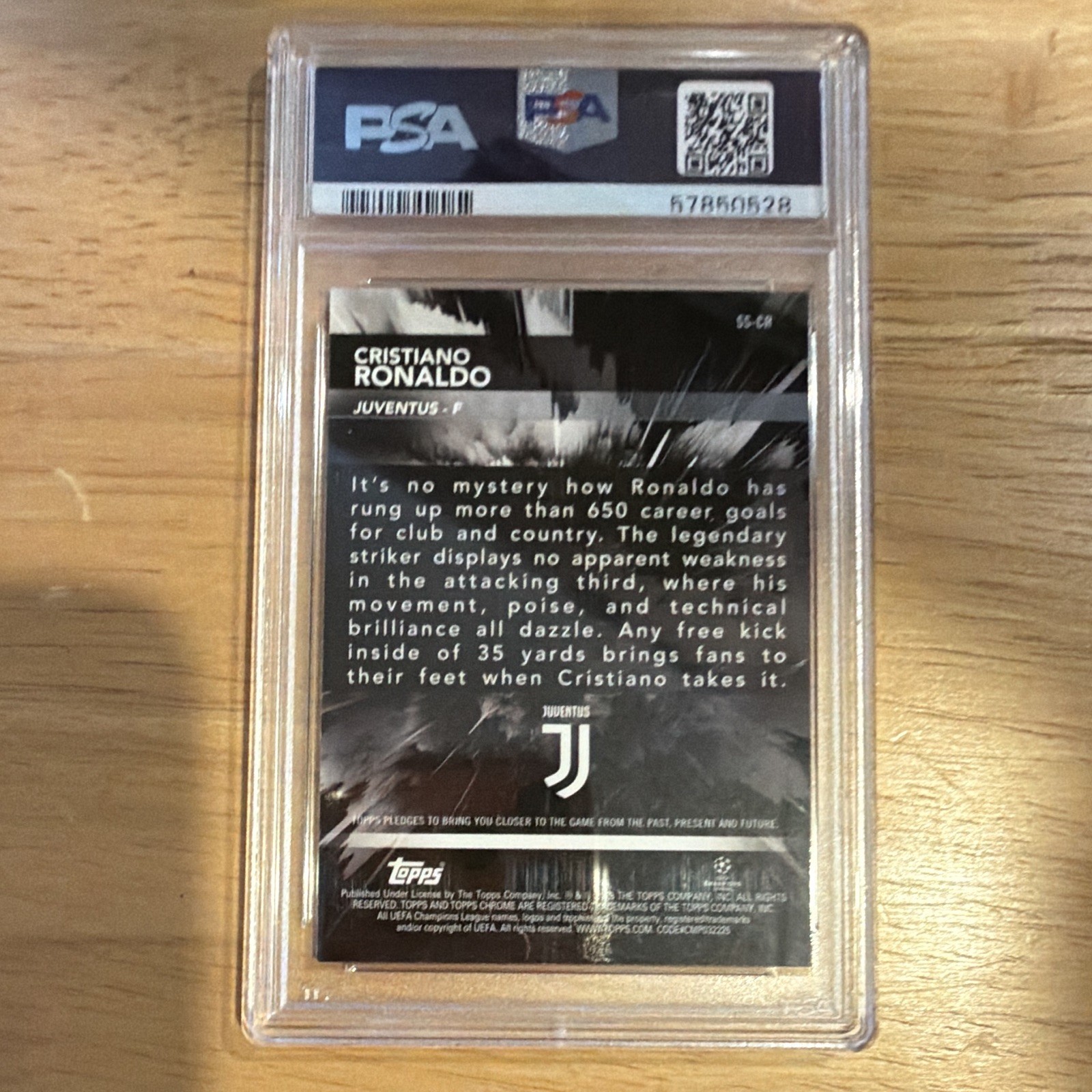 Topps 2018 Chrome UCL Superstar Sensations Cristiano Ronaldo #SS-CR PSA 10 view 2
