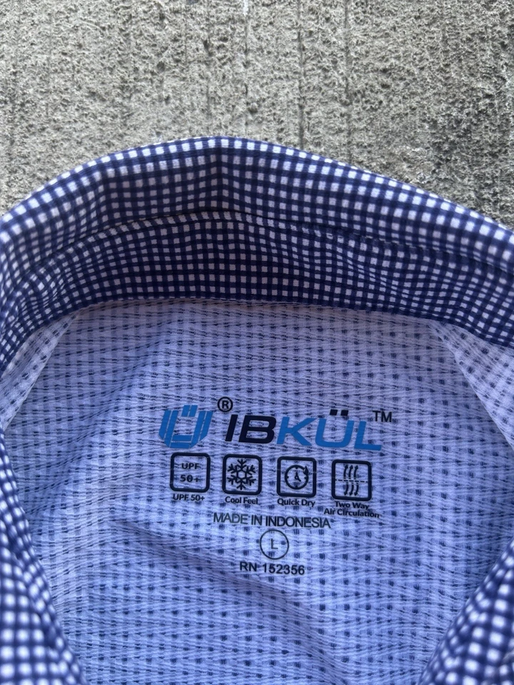 Camisa Polo Ibkul Mujer Grande Azul Blanco Manga Larga Pullover Golf Exterior Foto 3 de 4