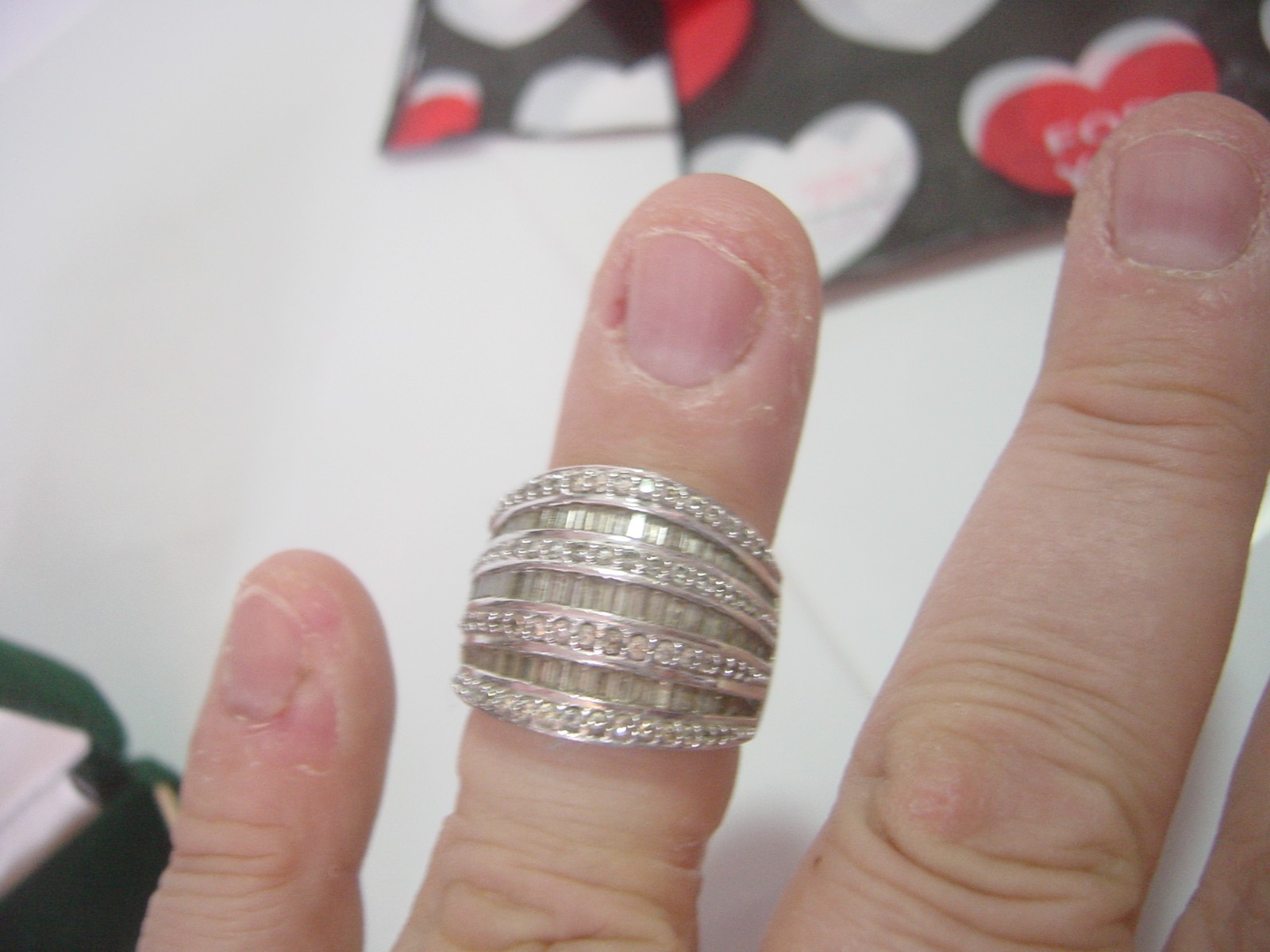 large-heavy-solid silver sparkling diamonique chu… - image 6