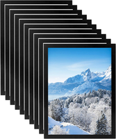 Qwork® 10 StüCk A4 Magnetrahmen, Selbstklebend Magnetrahmen, Schwarz, FüR Anzeig