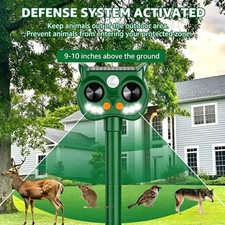 2Pack Solar Cat Repeller, Ultrasonic Animal Deterrent Outdoor Motion Sensor
