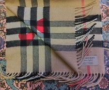 Burberry Cashmere Scarf Heart Design