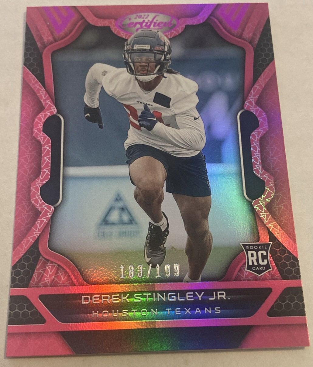2022 Panini Certified #143 Derek Stingley Jr. Mirror Pink /199 Houston Texans