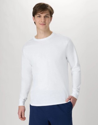 Hanes Essentials Men's Cotton Long Sleeve T-Shirt, Value 4-Pack