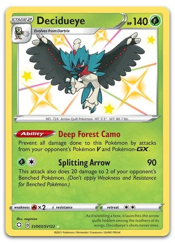 Decidueye #SV003/SV122 (Holo) (NM) Shining Fates: Shiny Vault SHFSV Pokemon
