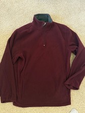 Savile Row Burgundy Quarter-Zip Pullover, Size S, 100% Polyester