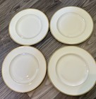 4 Royal Doulton Heather Dinner  Plate 10 1/2” Ivory Gold Trim Romance Collection