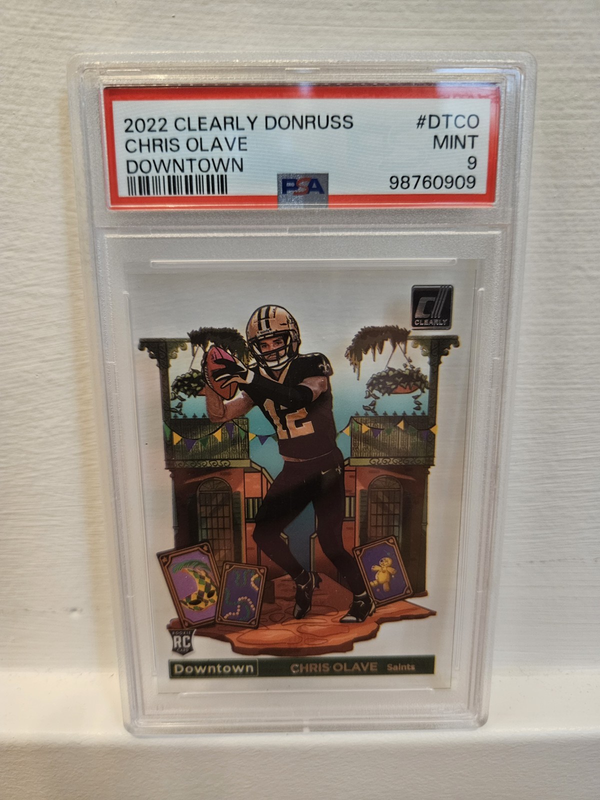 2022 Clearly Donruss Chris Olave Downtown RC PSA 9