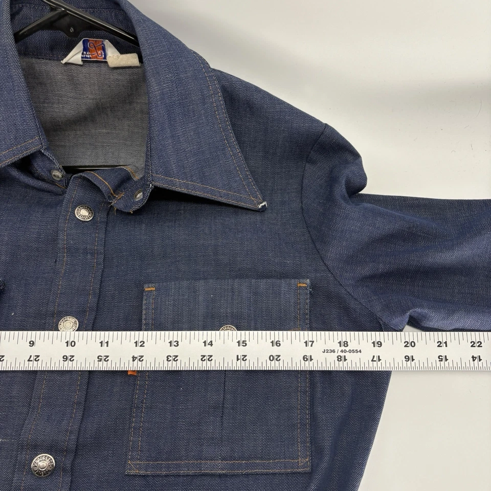 Chaqueta Levis Denim Tareas Años 70 De Colección Naranja Punta Cuello Western Snap Hombres S Foto 3 de 4