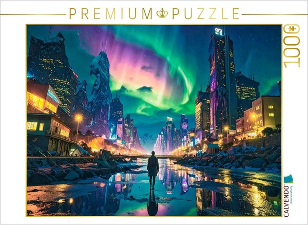 Calvendo Puzzle Northern Lights And Street Lighting | 1000 Pieces, Finished Size-image