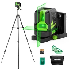 Huepar Laser Level with 60in Tripod, 1/13 High Accuracy Self Leveling Green C...