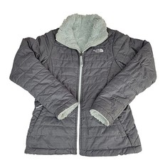 The North Face Girls 14/16 Reversible Mossbud Swirl Jacket Gray Teal  READ 