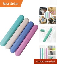 Lightweight Travel Toothbrush Cases with Ventilation - 4 Pack in Stylish Colors