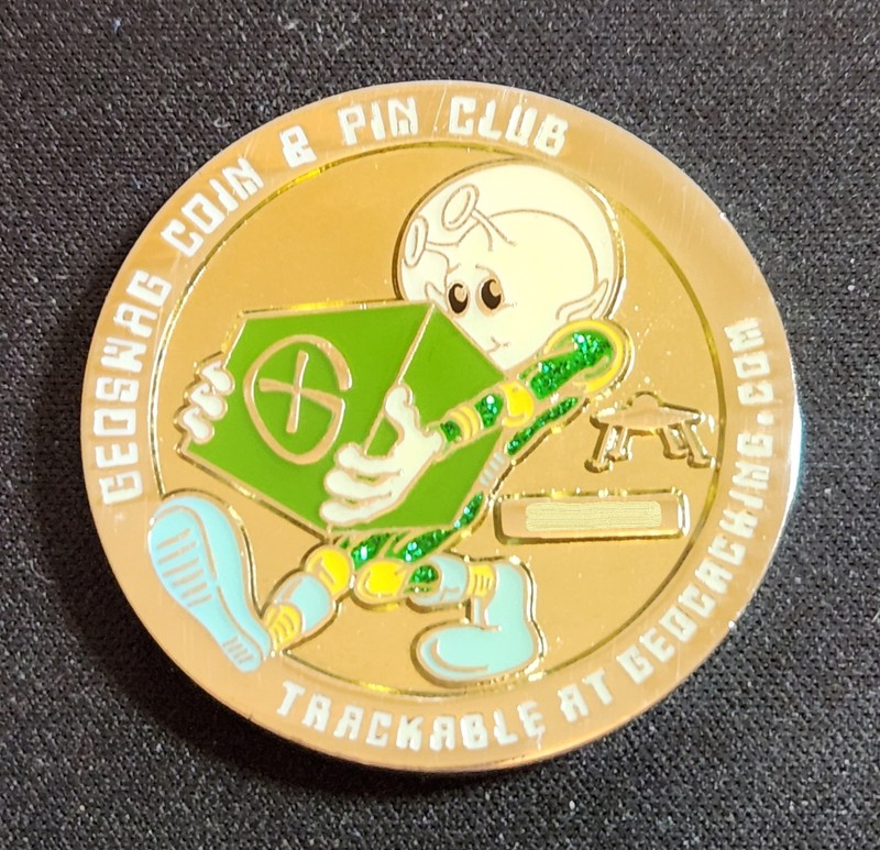 Geocaching is Outta This World Geocoin - Activated & Adoptable - TB1VDW3