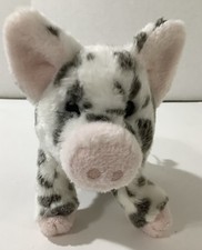 Douglas Cuddle Toys Spotted Black White Pig Plush Farm Stuffed Animal 9  