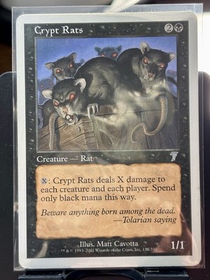 Crypt Rats - REG - MTG - 7th Edition - 125/350 - UNCOMMON ~ MP