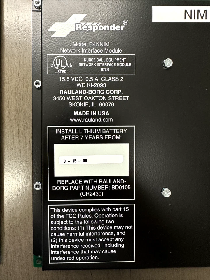 LOTE DE 7--Rauland Responder R4KNIM Módulo de interfaz de red Sistema de llamada de enfermera Foto 2 de 4