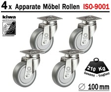 Möbelrollen Apparate Laufrollen Lenk Rollen 4 x Ø 100 mm Le-Le BS-Rollen Germany