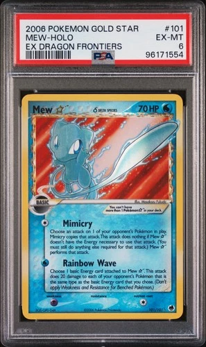 2006 POKEMON EX DRAGON FRONTIERS GOLD STAR #101 MEW-HOLO PSA 6