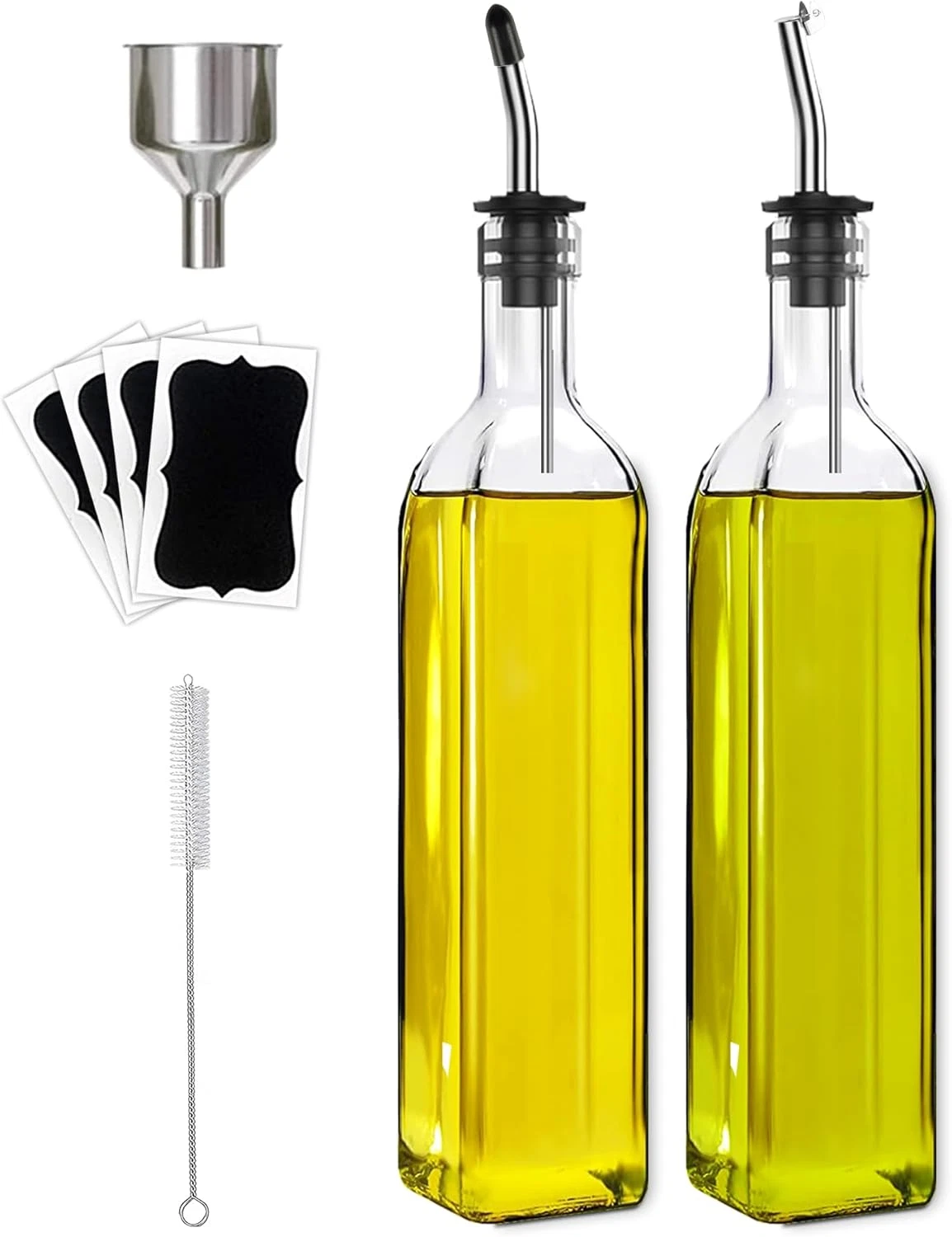 Olive Oil Dispenser Bottle, 2 Pcs Glass Olive Oil Dispenser and Vinegar Dispense