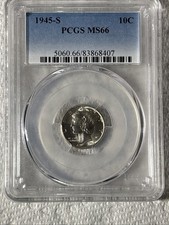 1945-S 10c MS66 PCGS