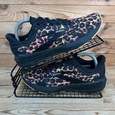 Brooks Turnschuhe Damengröße UK 7 Launch 9 Run Wild schwarz Leopard Laufschuhe
