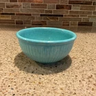Redwing Pottery Gypsy Trail Reed Pattern Turquoise 5” Mixing Bowl Vintage 1940’s