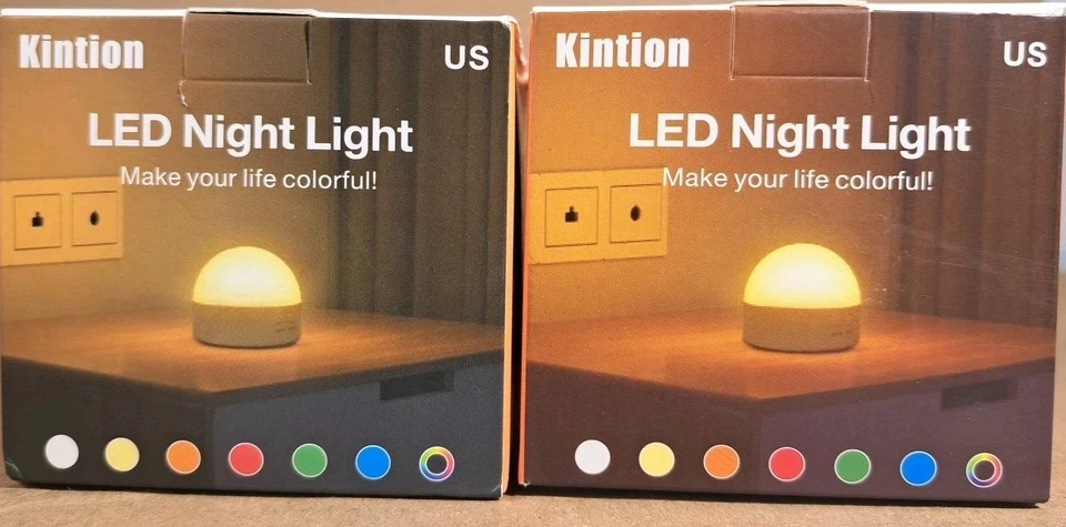 2 Pack Kintion Portable Night Light Dimmable 8 Colors. Battery Rechargeable New - Image 2 of 3