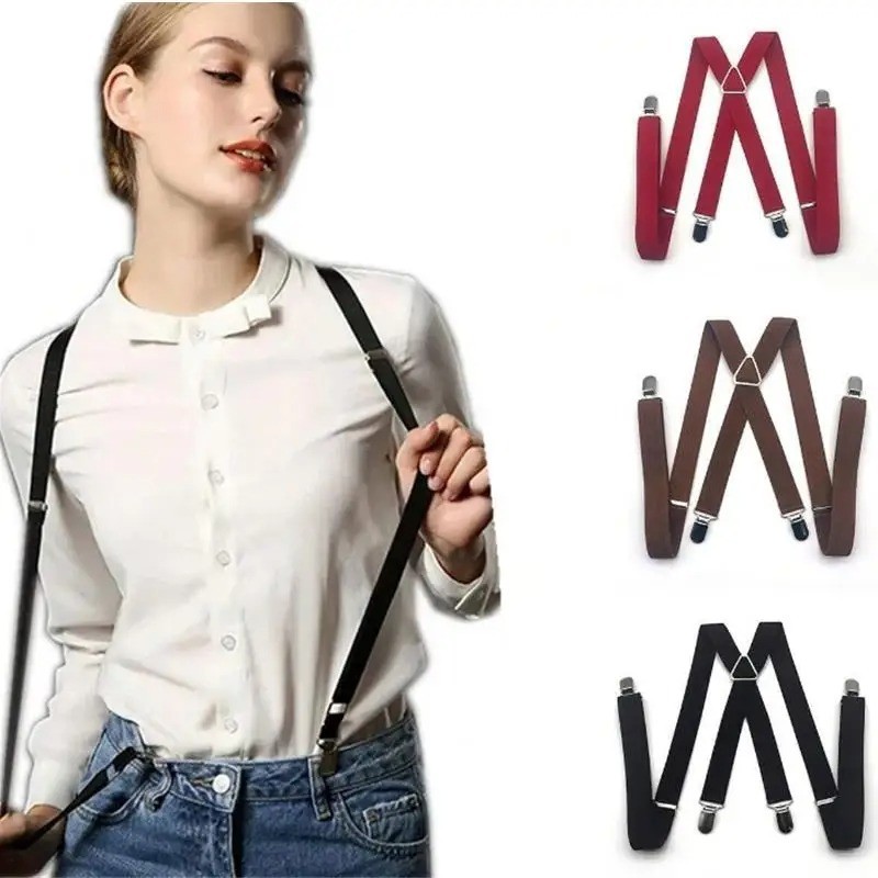 Mens Elasticated Heavy Duty Clip On Trouser Braces Adjustable Suspenders