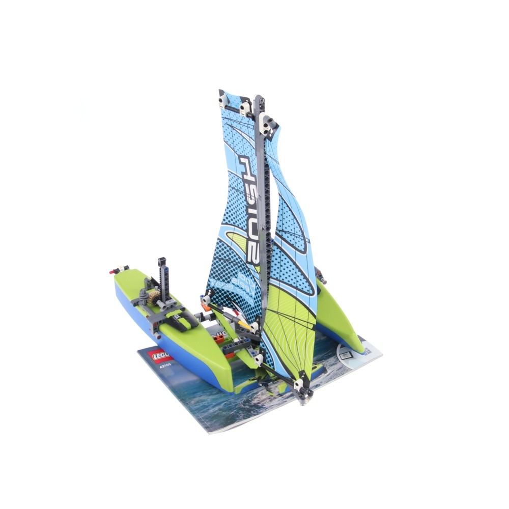 1x LEGO Technic Sail Catamaran 42105 Blue Green Set BA Incomplete