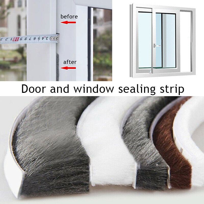 Weather Draught Excluder Brush Strip Window Door Seal Tape Self