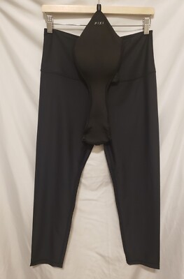 PIXI Ride Recreation Biking Cropped Leggings Women XL Black 3/4 Length TushCush