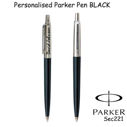 Bolígrafo Parker Jotter Negro Grabado Personalizado Regalo Caja Tinta Azul - Imagen 1 de 2