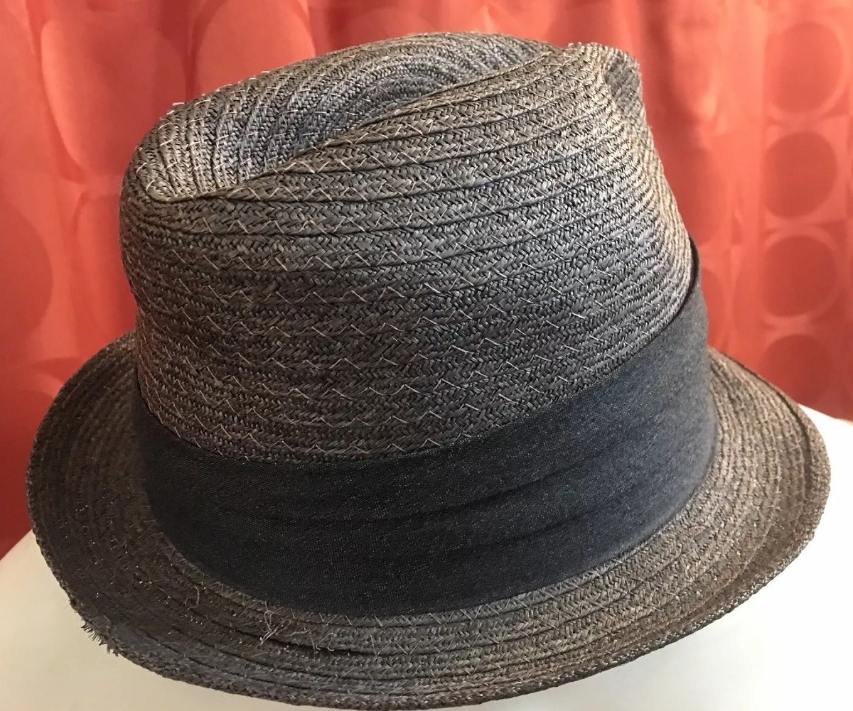 XS VINTAGE 1950s 60s MILAN WEAVE Straw Hat STINGY BRIM