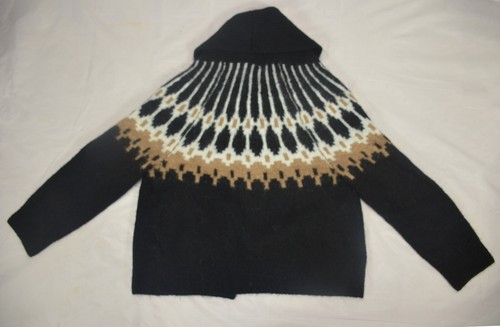 NWT $180 Banana Republic XL Fair Isle Black Alpaca Wool Cardigan Sweater #768601 - Picture 2 of 6