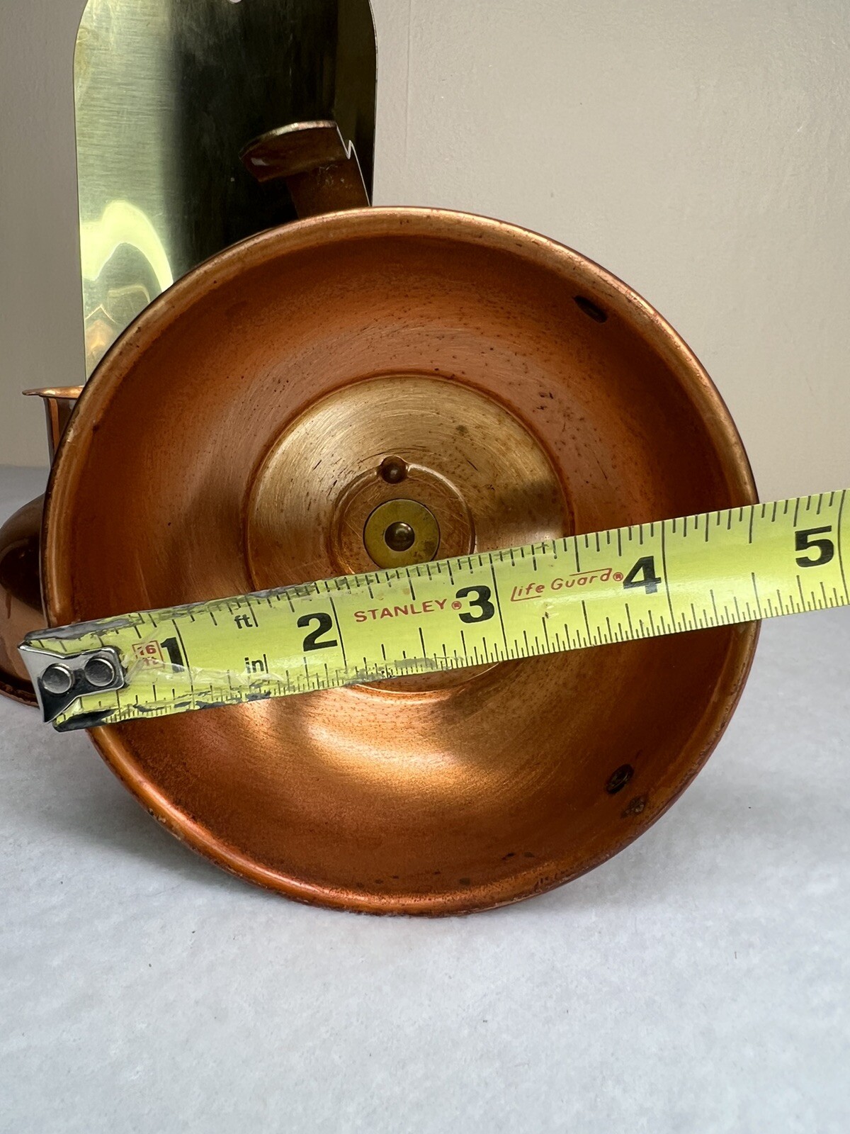 2 Coppercraft Guild Copper and Brass Hurricane Lamp Candle Holder Wall Sconces