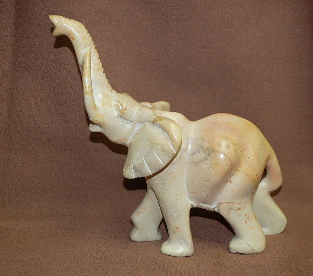 African Carved Kisii Stone Elephant Sculpture by M. Gaiti '97 Signed S8719 eBay