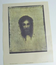 St. Veronica’s Handkerchief Jesus Printed in Great Britain F.R London 1980 Print
