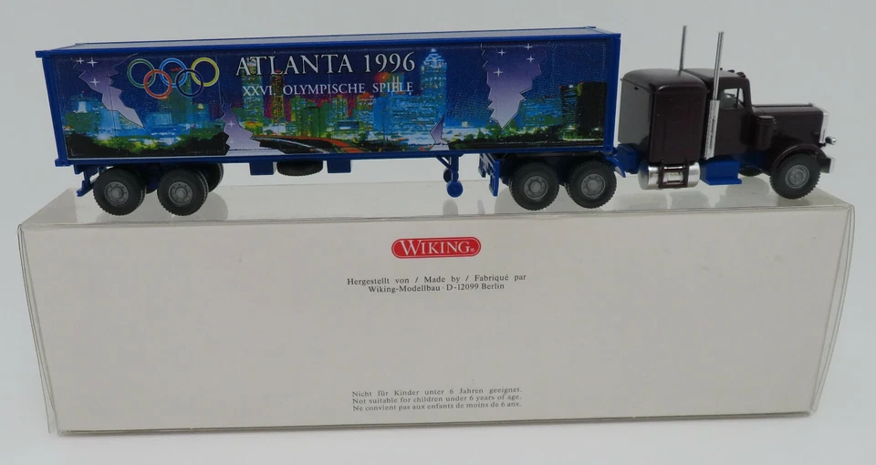 WIKING HO 1/87 CAMION PETERBILT SEMI-REMORQUE ATLANTA 1996 US TRUCK #5270339 box - Photo 3/4