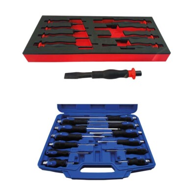 BRITOOL HALLMARK 8PC HEAVY DUTY PUNCH & CHISEL SET + 12PC SCREWDRIVER SET