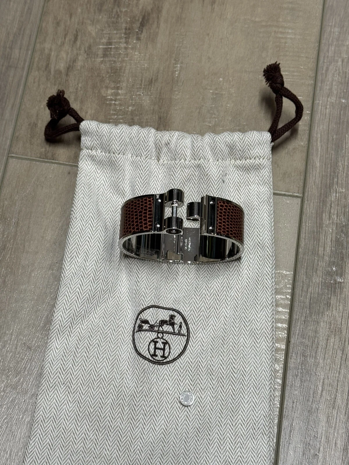 HERMÈS Bracciale HERMES Lucertola Cerniera Uni Larga Cerniera