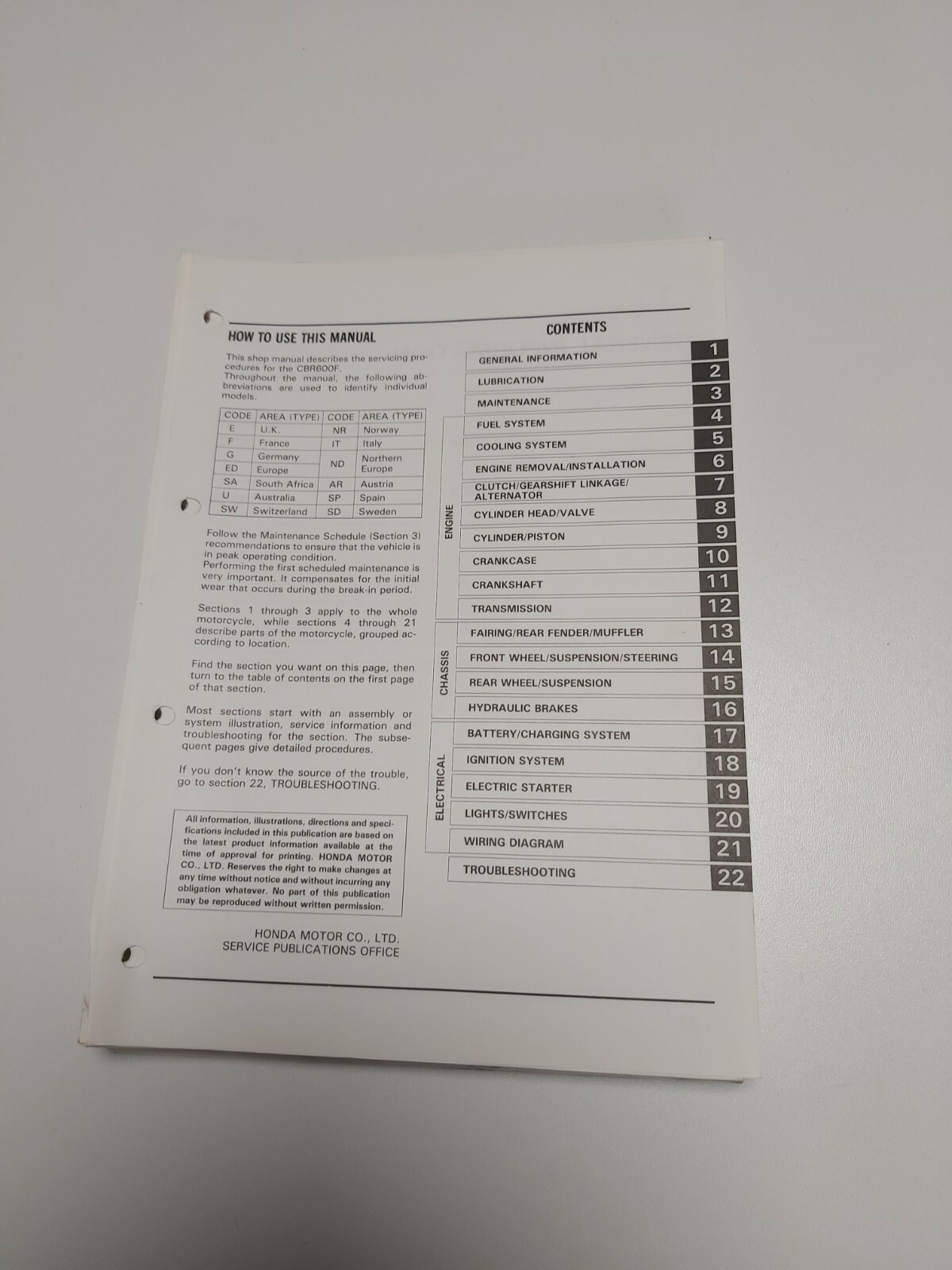 honda cbr600f workshop manual pdf