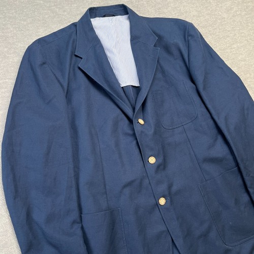 Vineyard Vines Blazer Mens XL Blue Linen Cotton Unstructured Jacket Three Button - Picture 2 of 16