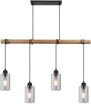 GLOBO Hängeleuchte Leuchten Glas schwarz Metall 98 x 10 x 120 cm E27