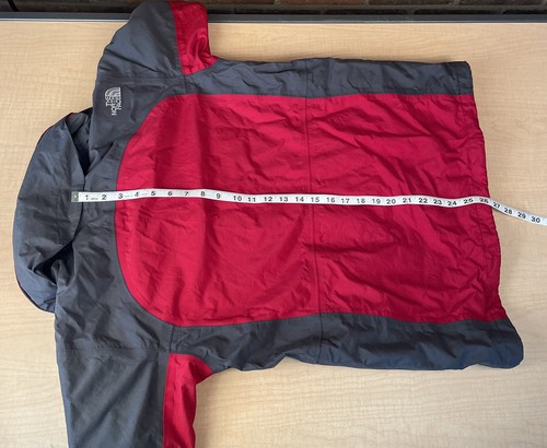 The North Face Approach Boys Size XL Red Gray Rain Coat Jacket Hidden Hood Zip - Picture 11 of 12