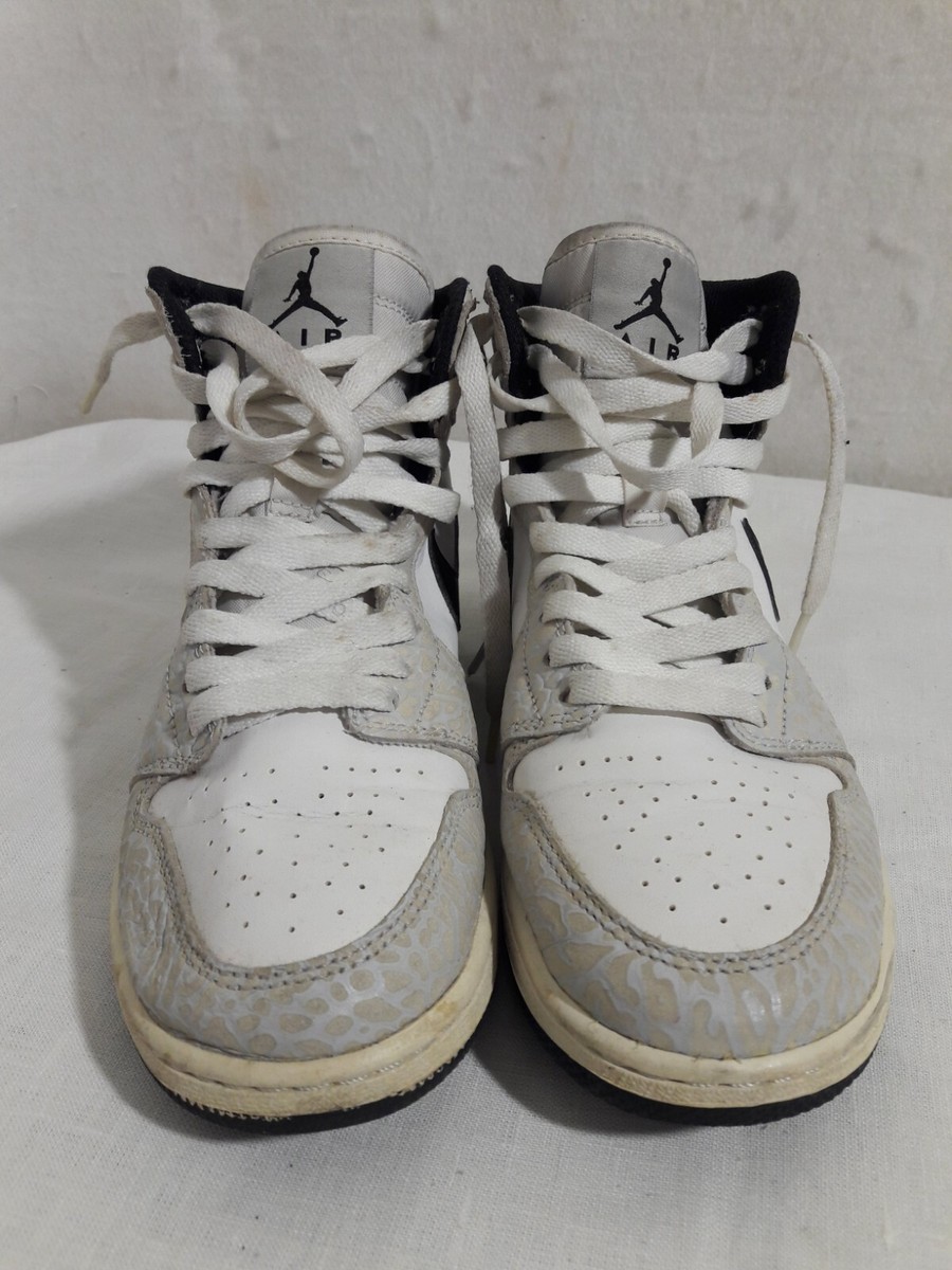 ★ Nike Air ★Jordan 1 Retro White Elephant Print Nike Air Jordan 1 Mid Retro Shoes White Elephant Print | eBay